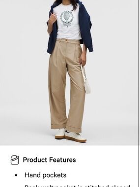 lululemon athletica Wide-Leg Chino Pants in Khaki Beige
